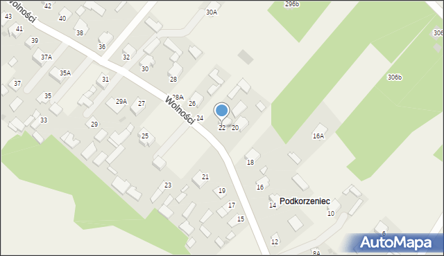 Pysznica, Wolności, 22, mapa Pysznica