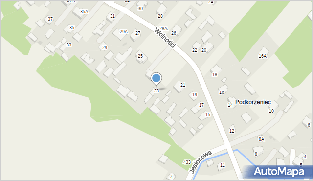 Pysznica, Wolności, 23, mapa Pysznica