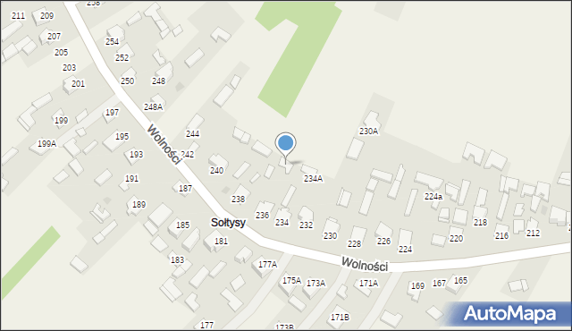 Pysznica, Wolności, 236a, mapa Pysznica