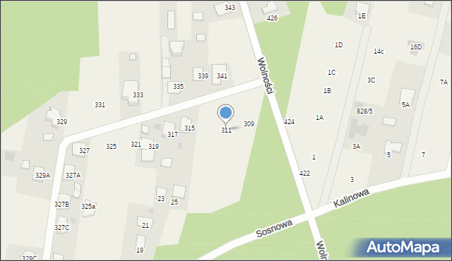 Pysznica, Wolności, 311, mapa Pysznica