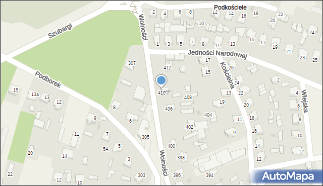 Pysznica, Wolności, 410, mapa Pysznica