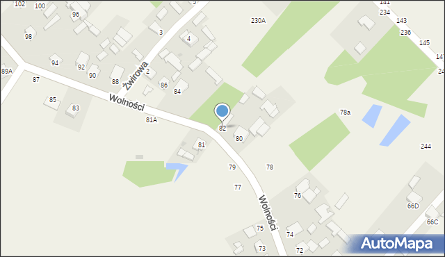 Pysznica, Wolności, 82, mapa Pysznica