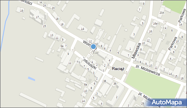 Raciąż, Wolności, 3/1, mapa Raciąż