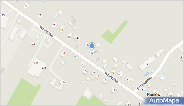 Radłów, Woleńska, 12, mapa Radłów