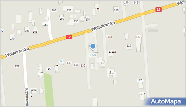 Radom, Wolanowska, 135a, mapa Radomia