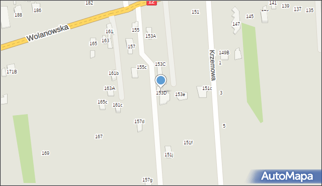 Radom, Wolanowska, 153D, mapa Radomia