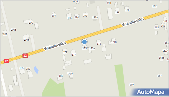 Radom, Wolanowska, 175, mapa Radomia