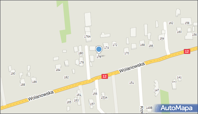 Radom, Wolanowska, 176, mapa Radomia