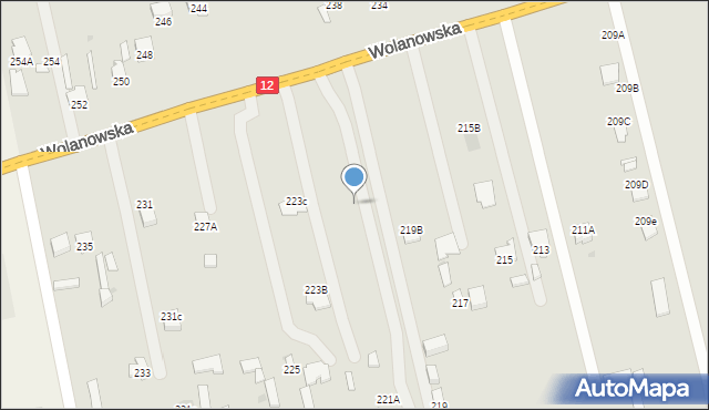 Radom, Wolanowska, 221d, mapa Radomia