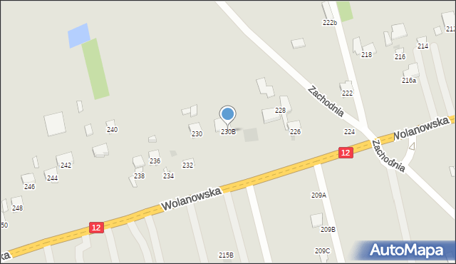 Radom, Wolanowska, 230B, mapa Radomia