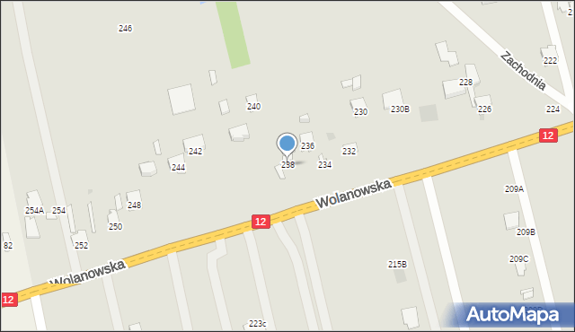 Radom, Wolanowska, 238, mapa Radomia