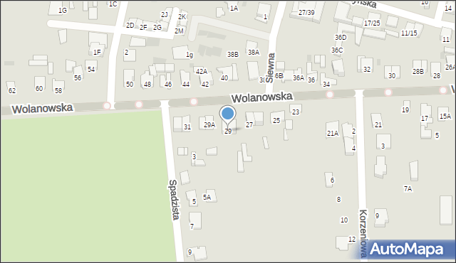 Radom, Wolanowska, 29, mapa Radomia
