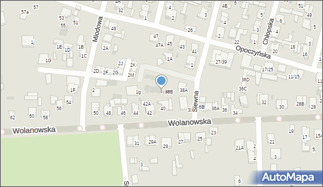 Radom, Wolanowska, 38C, mapa Radomia