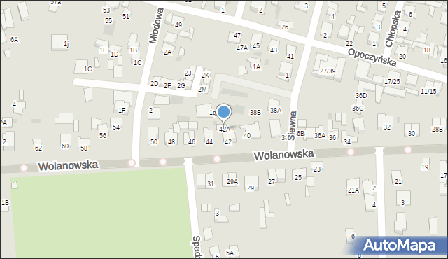 Radom, Wolanowska, 42A, mapa Radomia