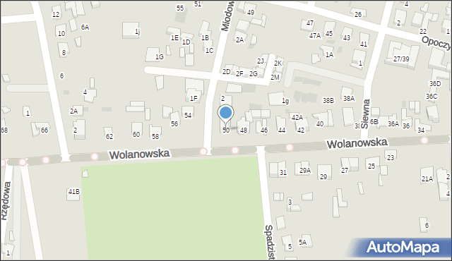 Radom, Wolanowska, 50, mapa Radomia
