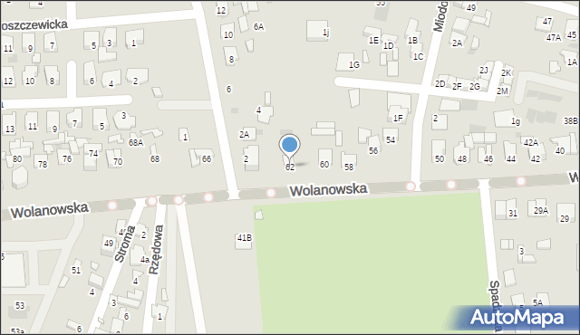 Radom, Wolanowska, 62, mapa Radomia