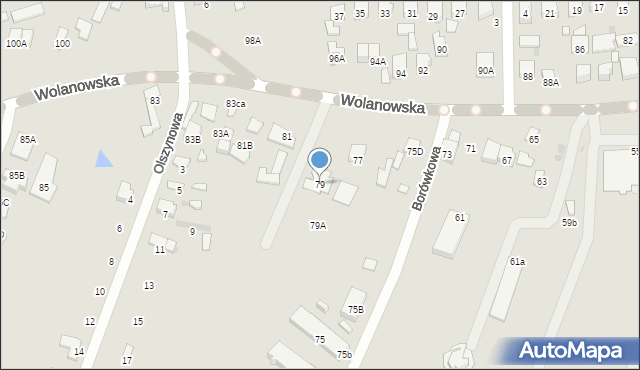 Radom, Wolanowska, 79, mapa Radomia