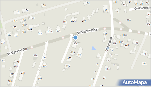Radom, Wolanowska, 85A, mapa Radomia