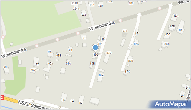 Radom, Wolanowska, 89C, mapa Radomia