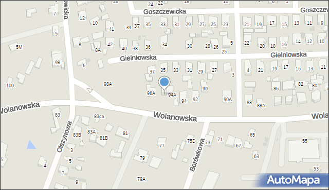 Radom, Wolanowska, 96, mapa Radomia