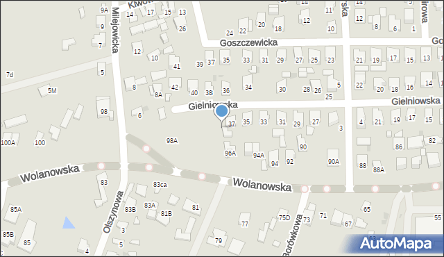 Radom, Wolanowska, 96B, mapa Radomia