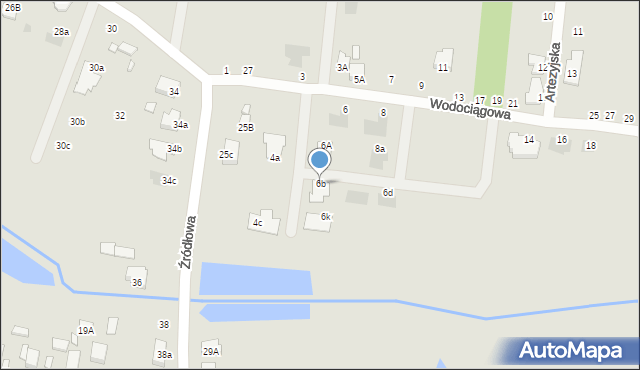 Radom, Wodociągowa, 6b, mapa Radomia