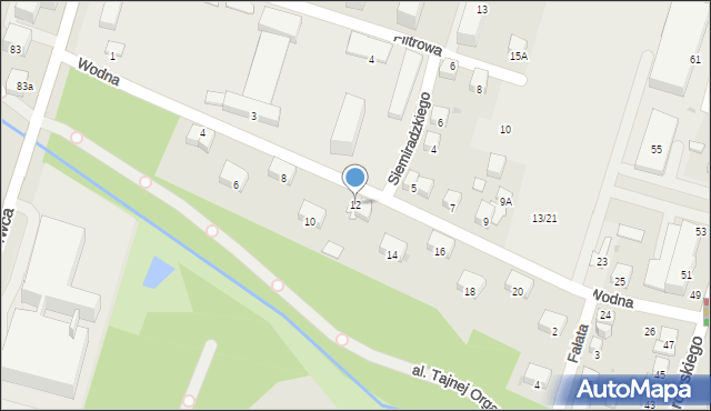 Radom, Wodna, 12, mapa Radomia