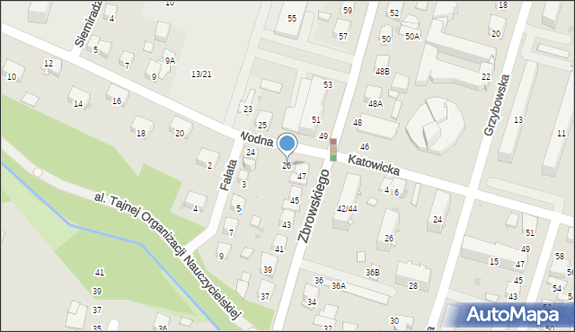 Radom, Wodna, 26, mapa Radomia