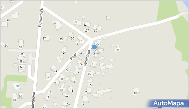 Radom, Wośnicka, 1, mapa Radomia