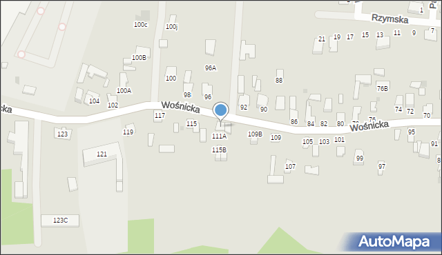 Radom, Wośnicka, 113, mapa Radomia