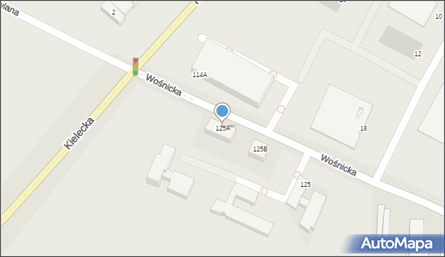 Radom, Wośnicka, 125A, mapa Radomia
