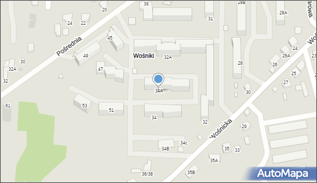 Radom, Wośnicka, 34A, mapa Radomia