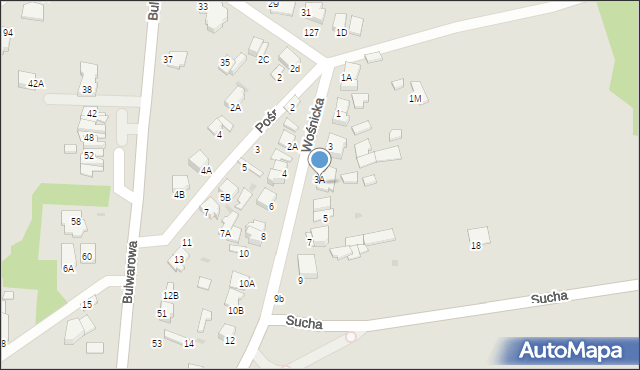 Radom, Wośnicka, 3e, mapa Radomia