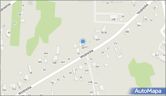 Radom, Wośnicka, 40, mapa Radomia