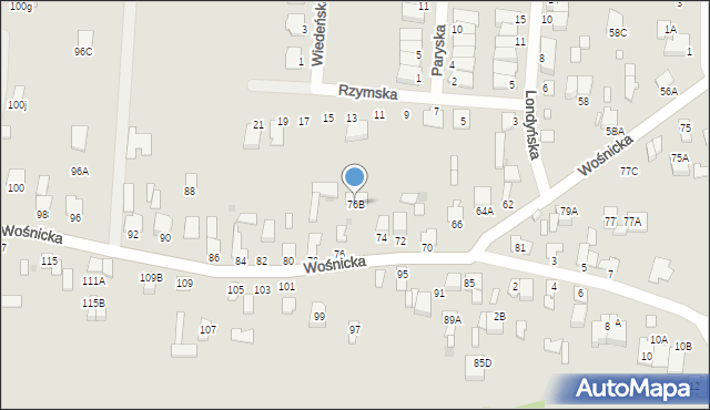 Radom, Wośnicka, 76B, mapa Radomia