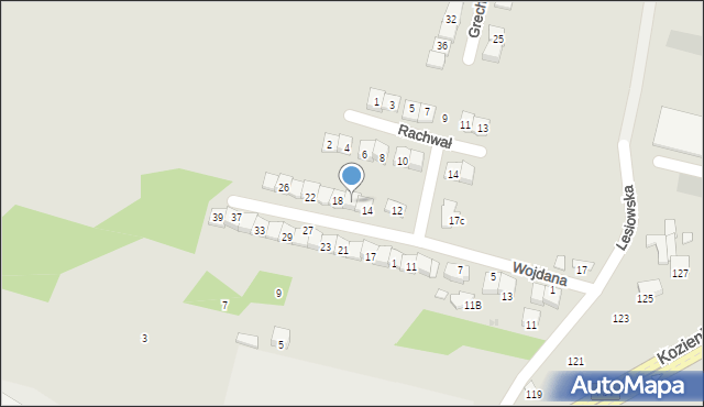 Radom, Wojdana Zygmunta, 16, mapa Radomia