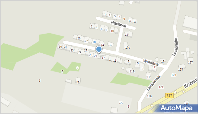 Radom, Wojdana Zygmunta, 19, mapa Radomia