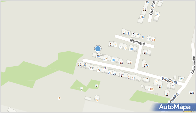 Radom, Wojdana Zygmunta, 26, mapa Radomia