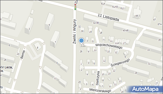 Radom, Wojciechowskiego Stanisława, 2, mapa Radomia