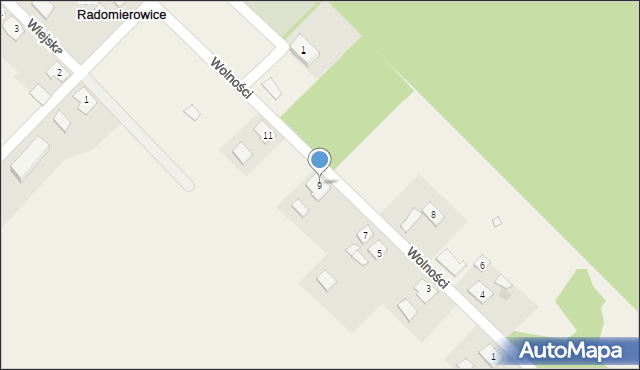 Radomierowice, Wolności, 9, mapa Radomierowice