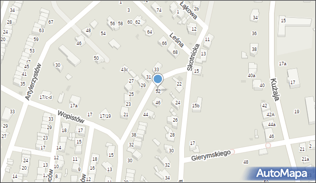 Radzionków, Wopistów, 52, mapa Radzionków