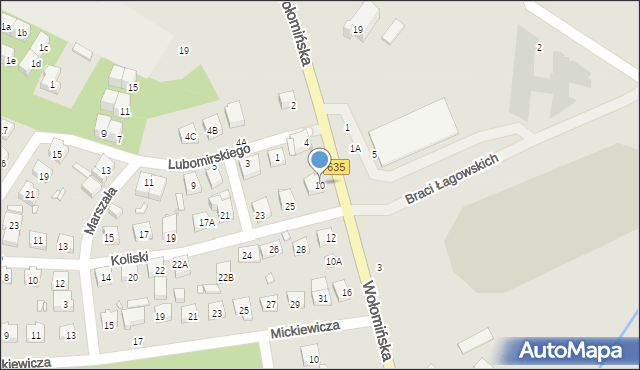 Radzymin, Wołomińska, 10, mapa Radzymin