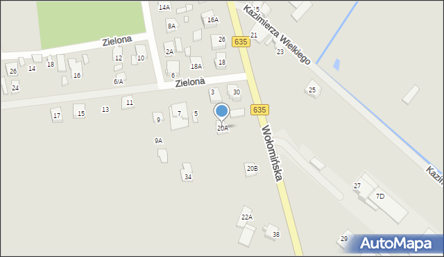 Radzymin, Wołomińska, 20A, mapa Radzymin
