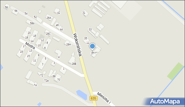 Radzymin, Wołomińska, 37, mapa Radzymin