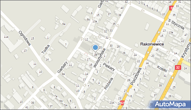 Rakoniewice, Wolsztyńska, 18, mapa Rakoniewice