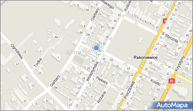 Rakoniewice, Wolsztyńska, 22, mapa Rakoniewice