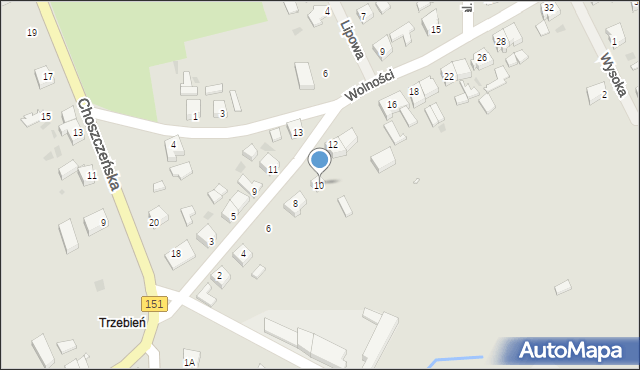 Recz, Wolności, 10, mapa Recz