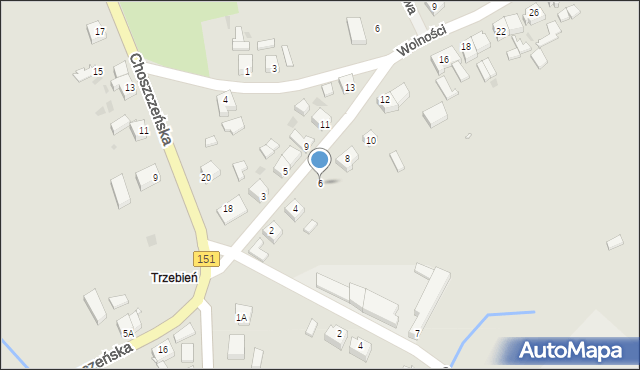 Recz, Wolności, 6, mapa Recz