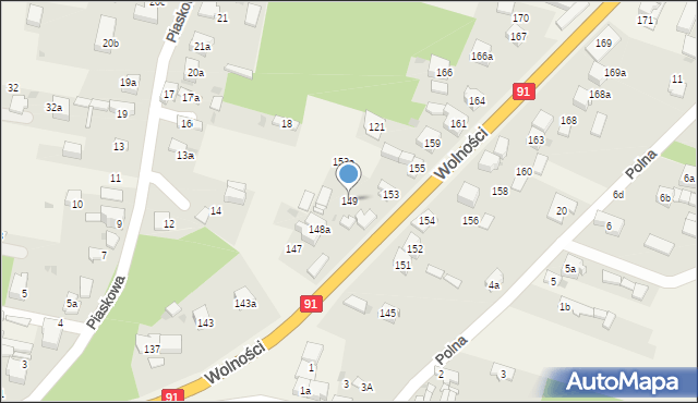 Rędziny, Wolności, 149, mapa Rędziny