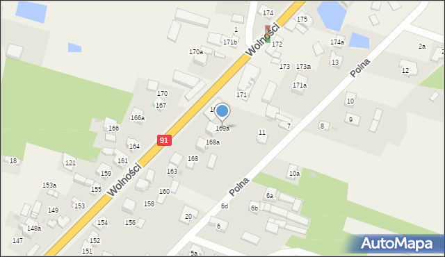 Rędziny, Wolności, 169a, mapa Rędziny